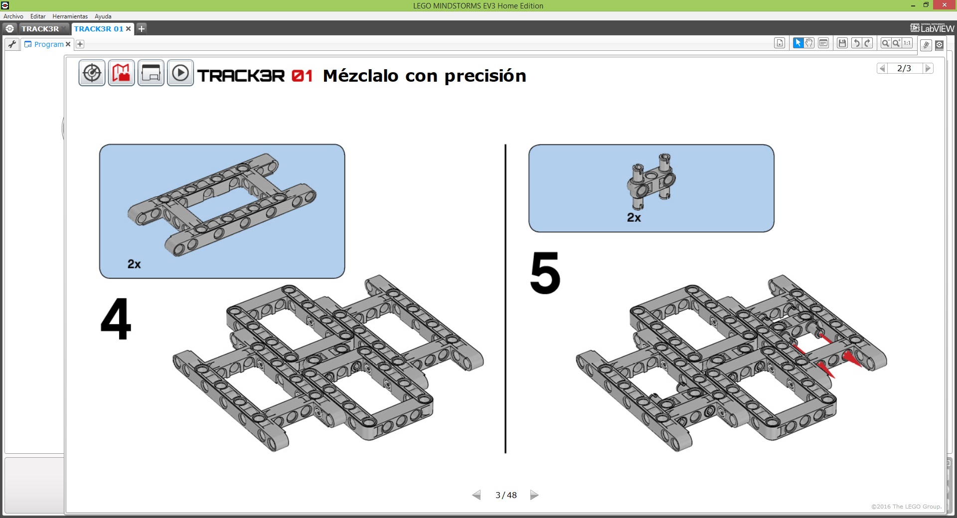 2.5 lego Mindstorm EV3 Home Edition creacion de TRAC3R
